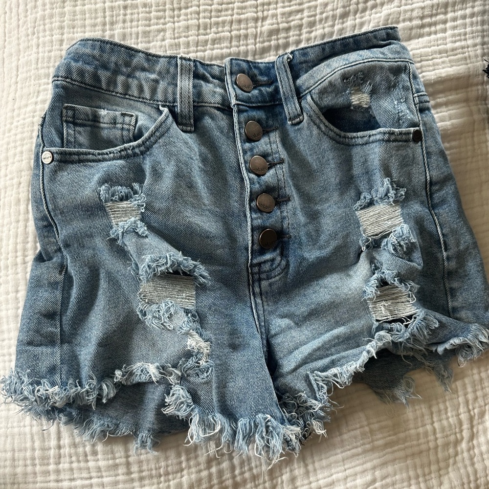 High rise jean shorts